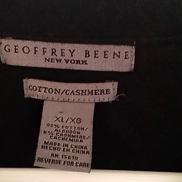 Geoffrey Beene men's black & grey cashmere blend vest size XLARGE